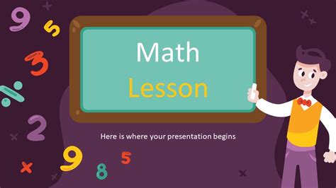 Creative Math Lesson PowerPoint Template Free Download