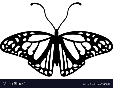 Black and white butterfly logo Royalty Free Vector Image