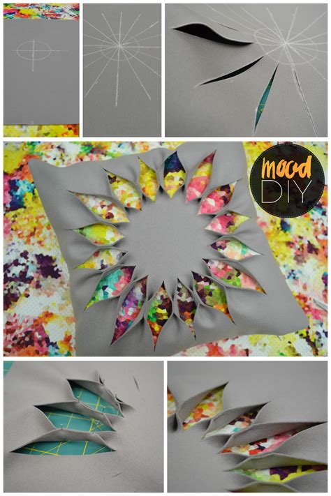 Mood DIY: Flower Cut-Out Pillow | Check out this quick tutorial for an easy fabric manipulation ...