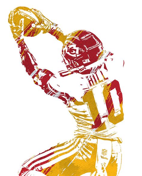 Tyreek Hill Kansas City Chiefs Watercolor Strokes Pixel Art 101 Mixed ...