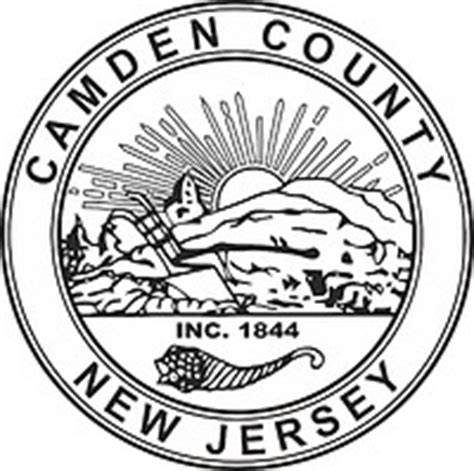 Camden county (New Jersey), seal (black & white) - vector image