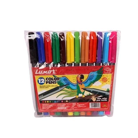 Luxor Color Pens- 12 Assorted Colors - SCOOBOO - Luxor