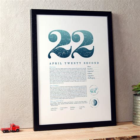 April 22nd Birthday Print - Make it with Words