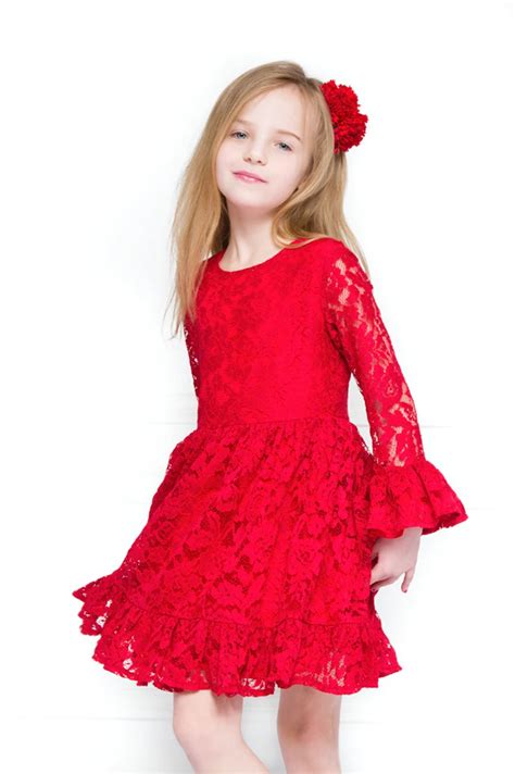 Children Girl Christmas Dress 2017 red kids Preteen clothing dresses ...