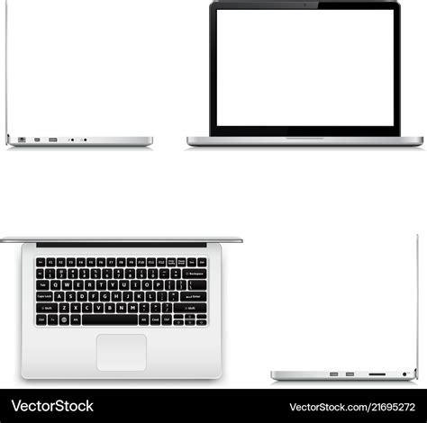 Front side and top view on laptop computer Vector Image