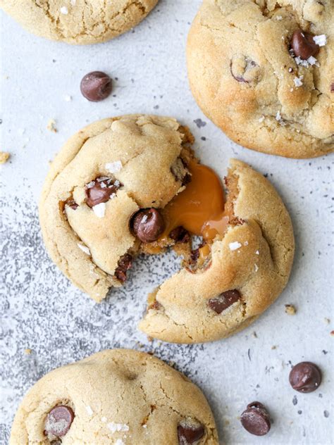 Caramel Stuffed Chocolate Chip Cookies - Completely Delicious