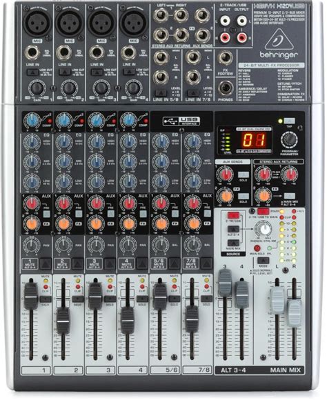 Behringer XENYX QX1204USB PA Mixer Quick Review And Sound