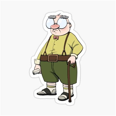 "Cartoon Grandpa" Sticker by blurryleedss | Redbubble