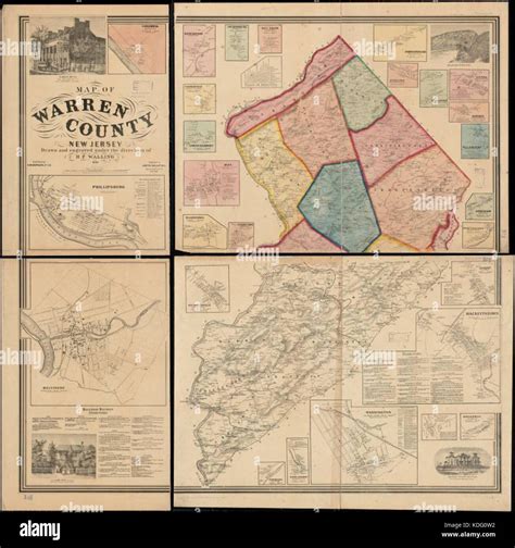 Map of Warren County, New Jersey (10841204524 Stock Photo - Alamy