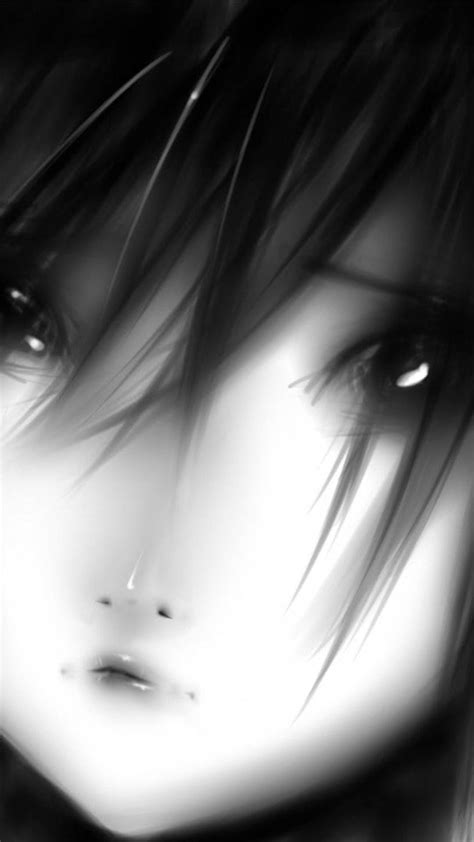 [100+] Sad Anime Girl Black And White Wallpapers | Wallpapers.com