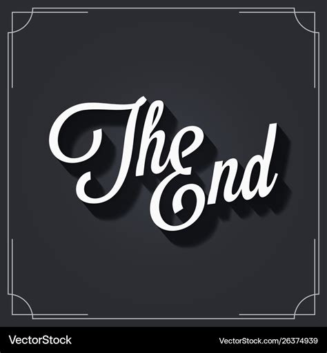 The end sign logo design vintage movie ending Vector Image