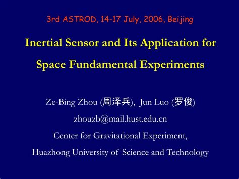 PPT - Inertial Sensor and Its Application for Space Fundamental ...