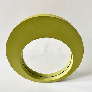 90s Vintage Ikea Round Foam Mirror Horten, Asymmetrical Decorative Round Oval Mirror, Eclectic ...