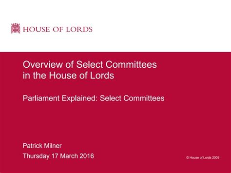 House of Lords select committees | PPT