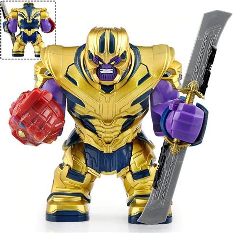 Thanos infinity war avengers marvel super heroes big figure minifigure lego compatible brick ...