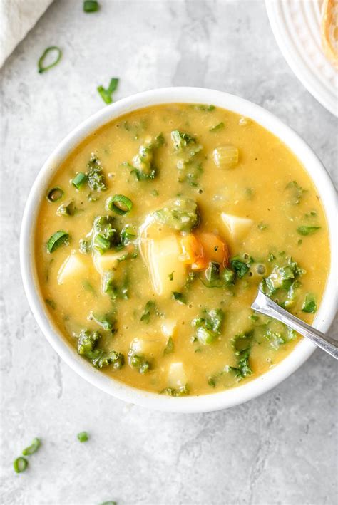 Vegan Instant Pot Kale Potato Soup - Running on Real Food