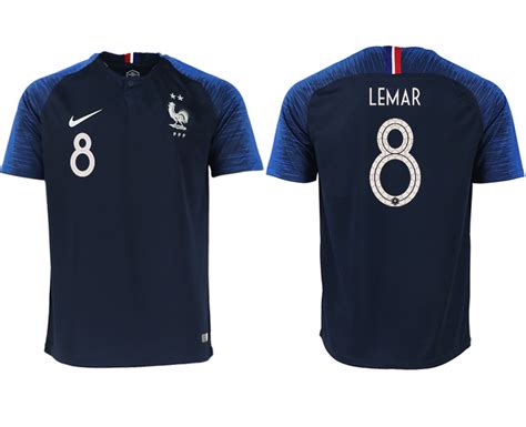 France 8 LEMAR Home 2018 FIFA World Cup Thailand Soccer Jersey