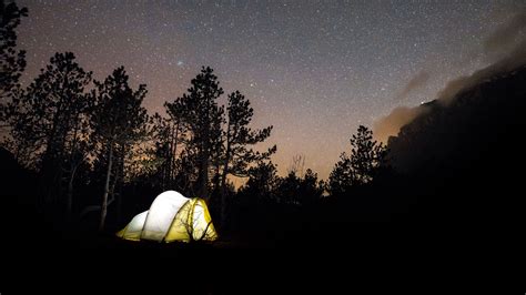 tent, night, camping, sky, 4k HD Wallpaper