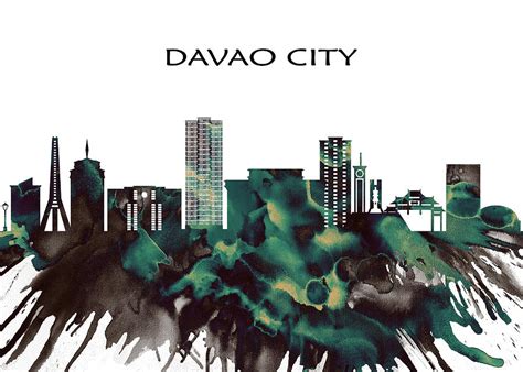 Davao City Skyline Mixed Media by NextWay Art - Fine Art America