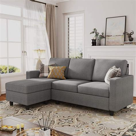 HONBAY 78.5 inch Wide Reversible Sectional Sofa & Chaise with Ottoman - Walmart.com - Walmart.com