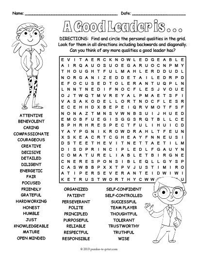 LEADERSHIP Word Search Puzzle Worksheet Activity | Made By Teachers