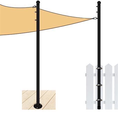 Buy Wskvlcg Sun Shade Sail Poles Kit, Sail Pole with Two Additional Anchoring Rope, with 3 ...