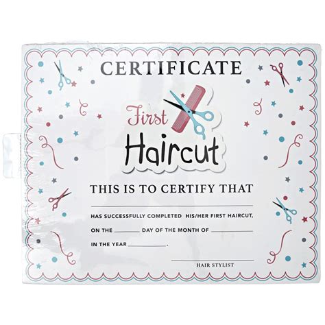 Kids First Haircut Certificate