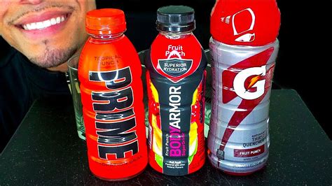 GATORADE VS PRIME VS BODY ARMOR CHALLENGE | DRINKING SOUNDS NO TALKING REVIEW MUKBAN ASMR JERRY ...