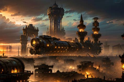 Steampunk Cityscape by AiCouncil on DeviantArt