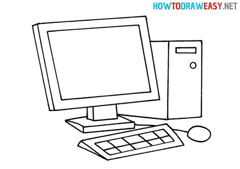 How to Draw Computer for Beginners | Computer drawing, Pc drawing, Easy ...