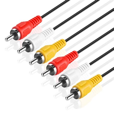 3 RCA Cable (10 FT) - 3RCA AV RCA Composite Video + 2RCA Stereo Audio M/M Male to Male Dual ...