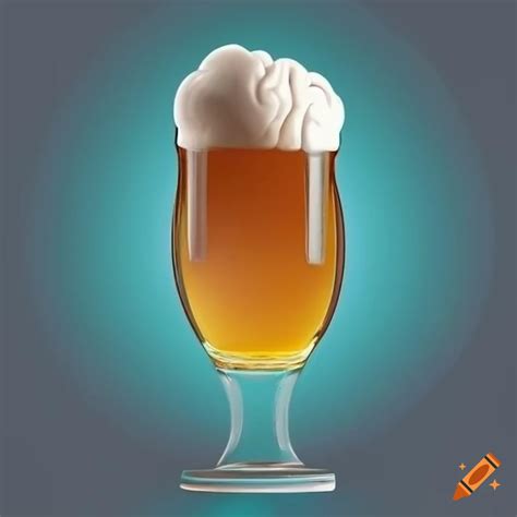 Brain logo on beer glass