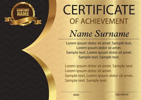 Certificate or diploma. Template on a gold background. Award winner ...