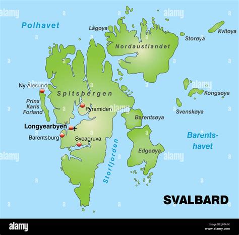 map of svalbard as an overview map in green Stock Vector Image & Art ...