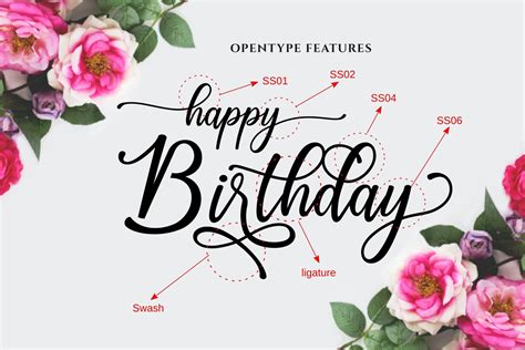 Happy Birthday // Pretty font By Java pep | TheHungryJPEG