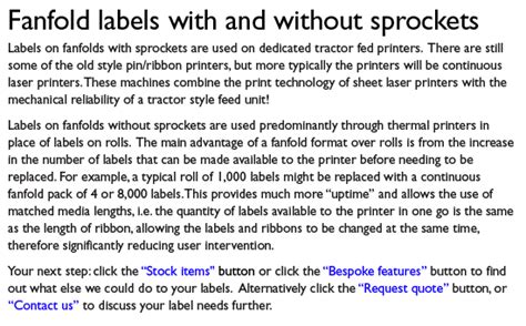 Lattice Fanfold labels