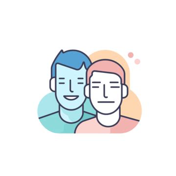 Male Couple Logo Design Vector, Friend, Lineal Icon, Flat Icon PNG and ...