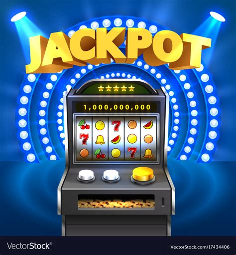 Golden slot machine wins the jackpot Royalty Free Vector