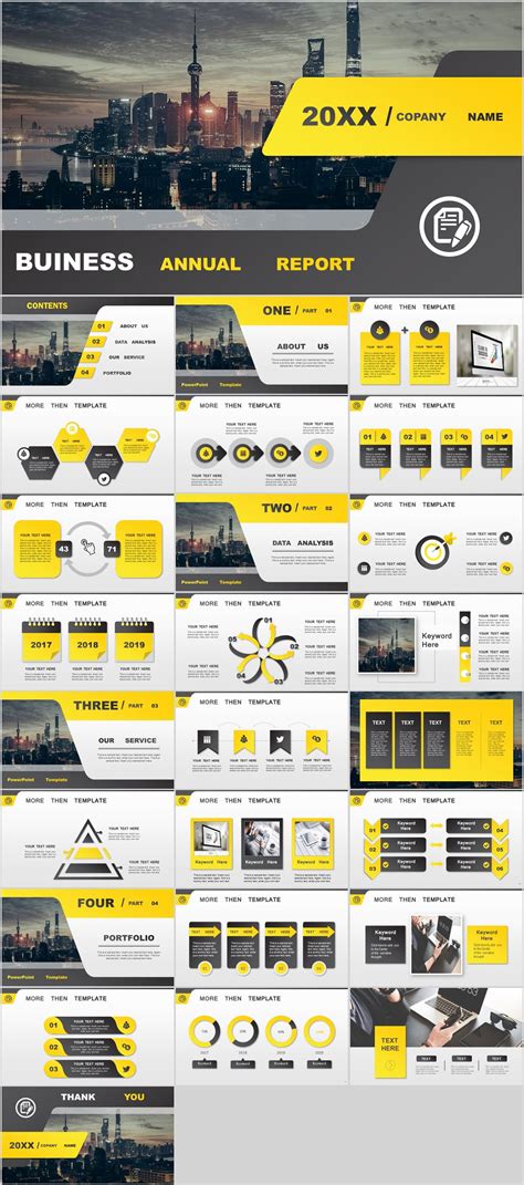 26+ yellow business annual PowerPoint Presentations tem on Behance #powerpoint #templates # ...