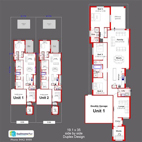 Narrow Lot Duplex Plans With Garage | Dandk Organizer