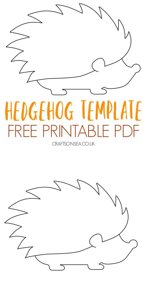 Hedgehog Template: Free Printable PDF | Hedgehog craft, Printables free kids, Fall crafts for kids