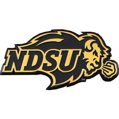 North Dakota State Bison (NDSU) Gold Solid Metal Emblem AMG