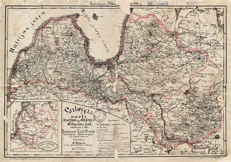 Latvia Old Map Poster Riga Poster Latvia Print Wall Decor Home Decor ...