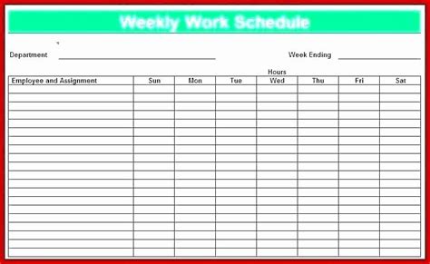 7 Day Work Schedule Template