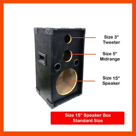 (1PC) Size 15" 3-Way Speaker Box - Particle Board (Speaker Box Only ...