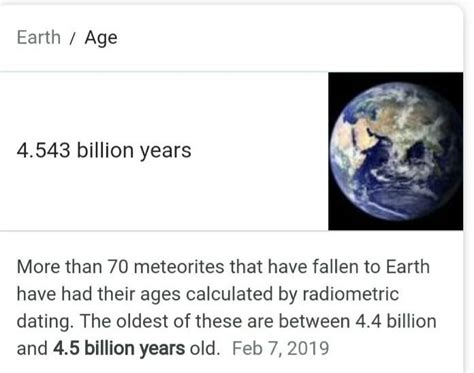 What Is The Age Of Earth And From Are Ages Determined - The Earth ...