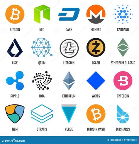 Creative Vector Illustration of Popular Crypto Currency Blockchain Logo ...