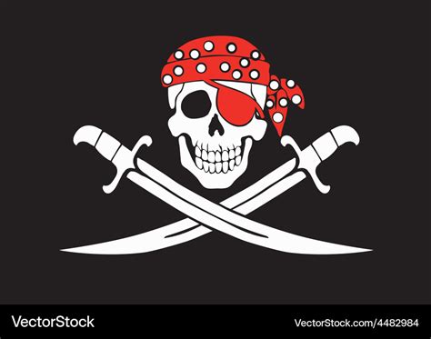 Jolly roger pirate flag Royalty Free Vector Image