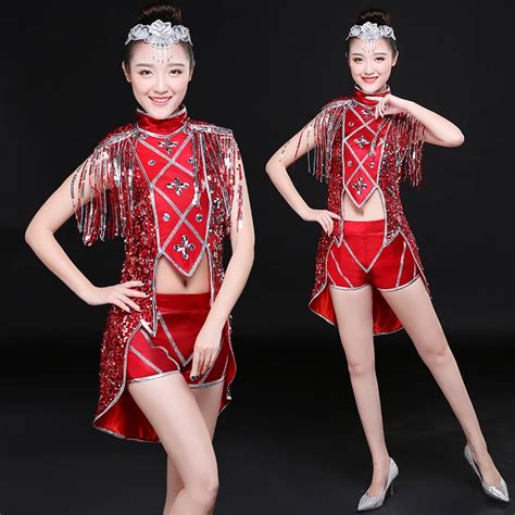 New Modern Dance Costume Jazz Dance Costume Tassel Fashion Adult Sequins Stage Female Singer ...