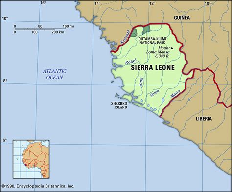 Sierra Leone Map In West Africa - Lesli Noellyn